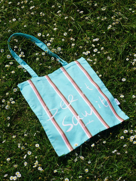 See it Saw it  Tote Bag - Nice Blue